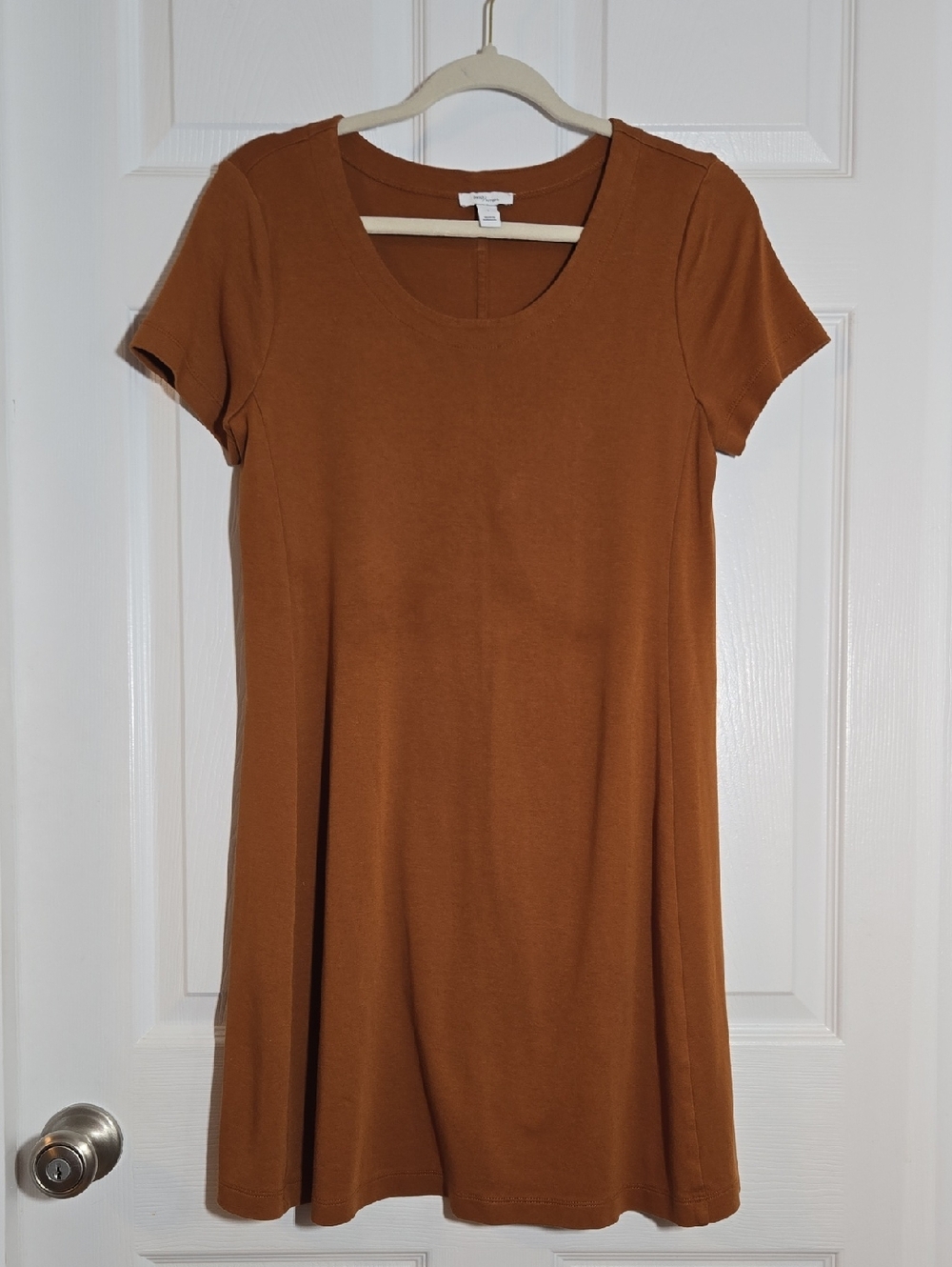 Daily Ritual Rust Brown Short Sleeve Shift Dress Size 1 Small